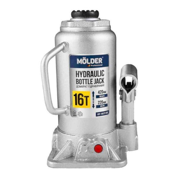 Гидравлический бутылочный домкрат 16 т Molder 220-420 мм для авто в коробке (MA29160)