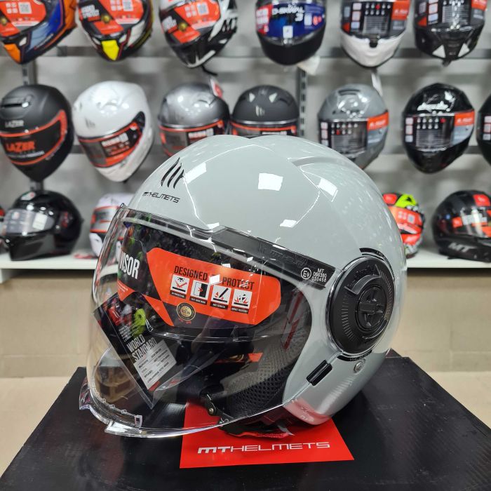 Мотошолом MT VIALE SV S Solid Gloss Grey L