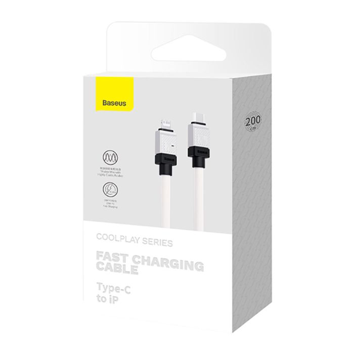 Кабель Baseus CoolPlay Series Fast Charging Cable Type-C to iP 20W 2m White (CAKW000102)