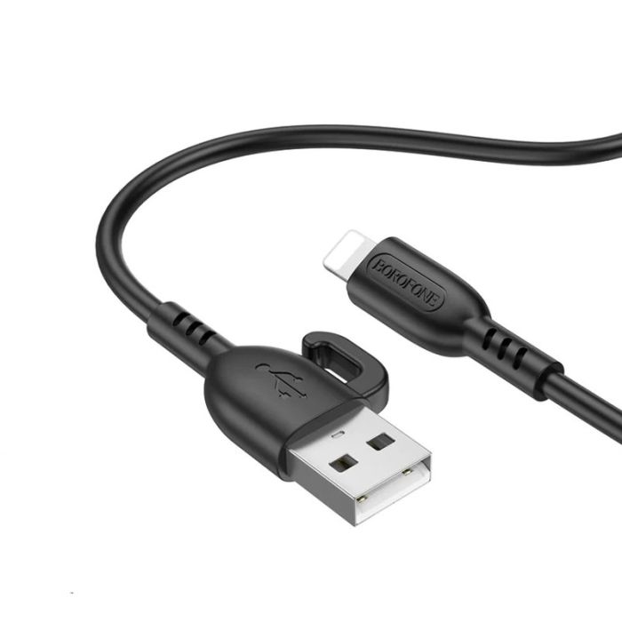 Кабель BOROFONE BX91 USB to iP 2.4A,1m, PVC, PVC connectors, Black (6974443389883)