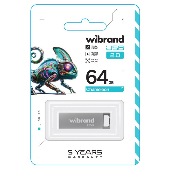 Флеш-накопичувач Wibrand USB 2.0 Chameleon 64Gb Silver (WI2.0/CH64U6S)