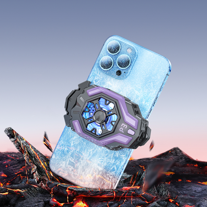 Мобільний кулер HOCO GM26 Ambitious cooling mobile phone fan Black (6942007612302)