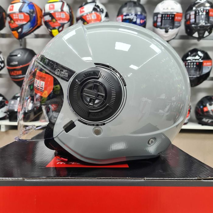 Мотошолом MT VIALE SV S Solid Gloss Grey L