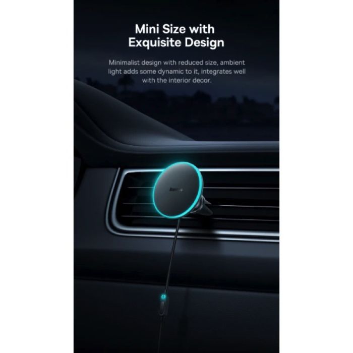 Автотримач для телефона з БЗП Basues CW01  Magnetic Wireless Charging Car Mount 40W Claw Edition Cluster Black (C40141000111-01)
