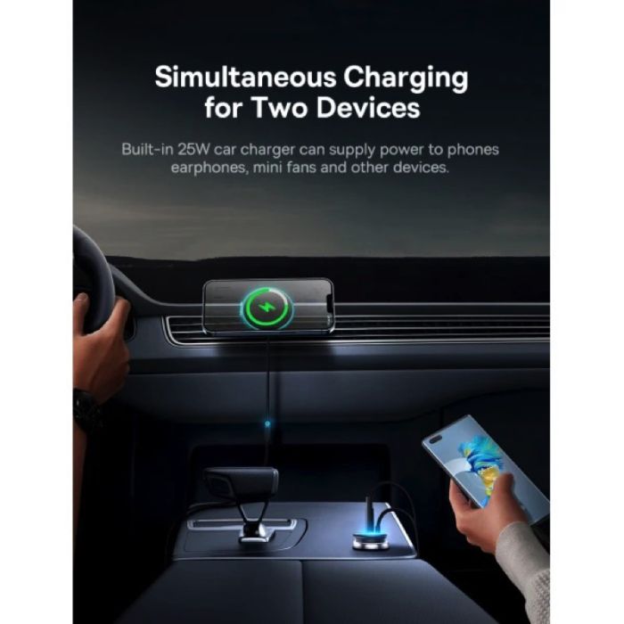 Автотримач для телефона з БЗП Basues CW01  Magnetic Wireless Charging Car Mount 40W Claw Edition Cluster Black (C40141000111-01)