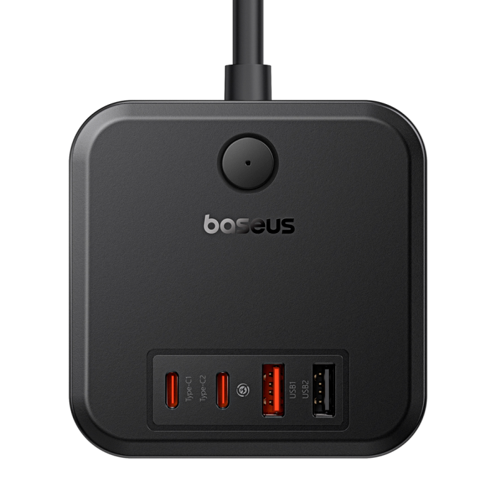 Мережевий зарядний пристрій Baseus PowerCombo Cube Power Strip 3AC+2U+2C 30W 1.5m EU Cluster Black (E00066400117-00)