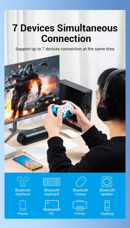 Адаптер Vention USB Bluetooth5.0 Adapter White (CDSW0) (CDSW0)