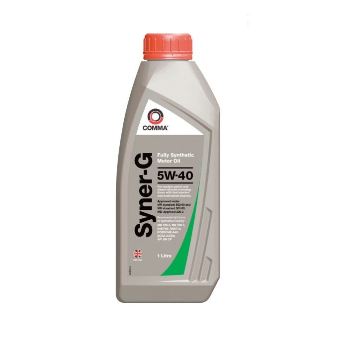 Легкомоторное масло Comma SYNER G 5W40 API SN CF ACEA A3B4 1 литр (SYN1L)