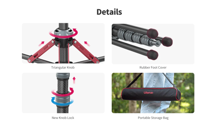 Штатив Ulanzi Full carbon fiber Multifunctional portable light tripod (UV-2784 MT-49) (2784)