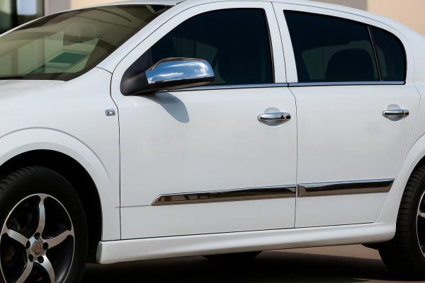 Дверные Молдинги Нержавеющая Сталь (4 шт) Седан, OmsaLine - Итальянская Нержавейка для Opel Astra H 2004-2013 гг