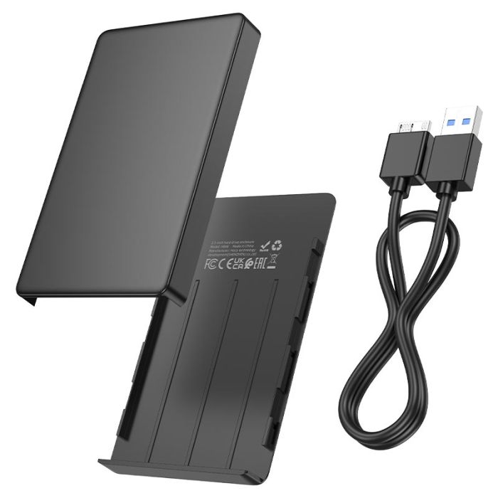 Зовнішня кишеня для накопичувача HOCO HB46 USB3.0 2.5-inch SATA hard drive enclosure Black (6942007628266)