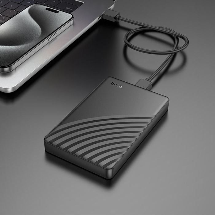 Зовнішня кишеня для накопичувача HOCO HB46 USB3.0 2.5-inch SATA hard drive enclosure Black (6942007628266)