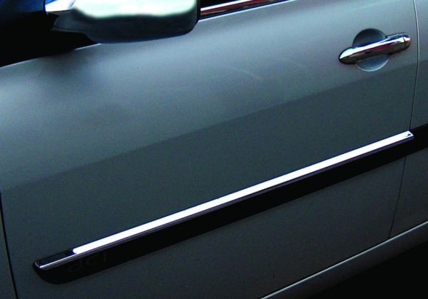 Узкие дверные молдинги 2006-2010 (4 шт, нержавейка) для Renault Megane II
