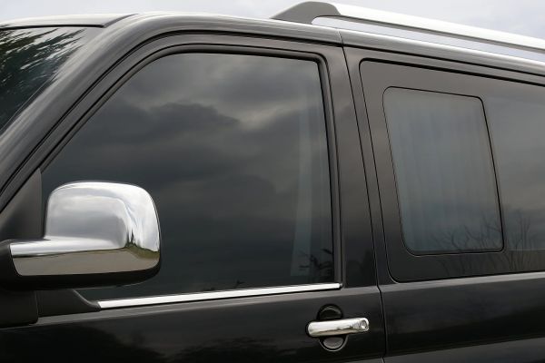 Передние накладки на окна (2 шт., нержавейка) OmsaLine - Итальянская Нержавейка для Volkswagen T5 2010-2015 гг