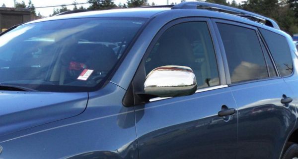 Хромированные Накладки на Зеркала (2 шт.) OmsaLine - Итальянская Нержавейка для Toyota Rav 4 2006-2013 гг