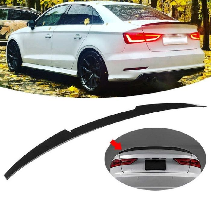 Спойлер на Audi A3 8V стиль М4 черный глянцевый ABS-пластик