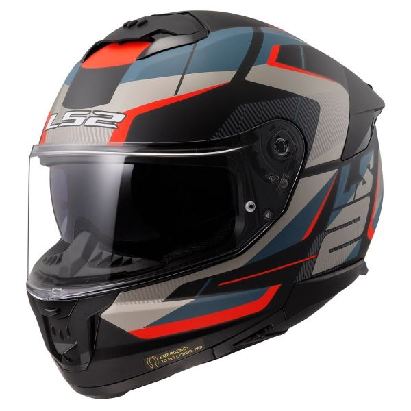 Мотошолом LS2 FF808 Stream 2 Road Matt Black Blue ECE2206 M