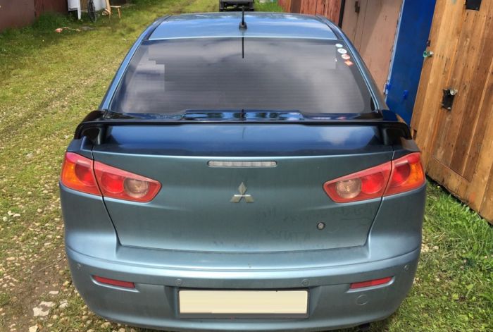 Спойлер багажника Mitsubishi Lancer X Standart Design черный глянец (ABS-пластик)