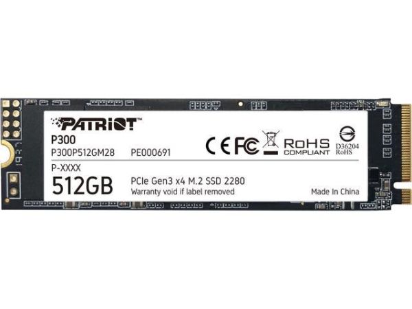 Накопичувач SSD M.2 Patriot P300 512GB NVMe 2280 PCIe 3.0x4 3D NAND TLC (P300P512GM28)