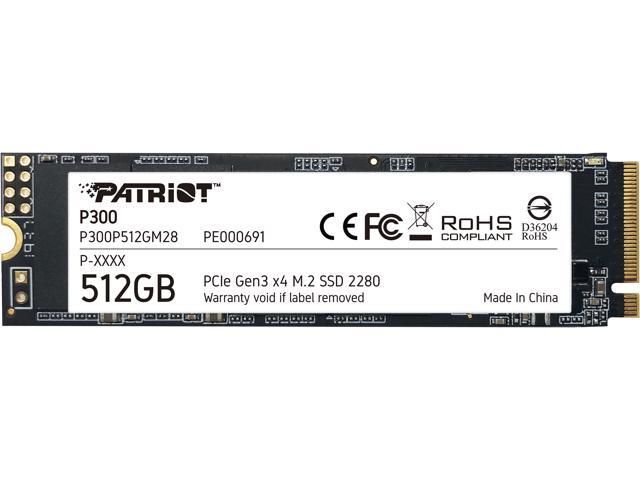 Накопичувач SSD M.2 Patriot P300 512GB NVMe 2280 PCIe 3.0x4 3D NAND TLC (P300P512GM28)