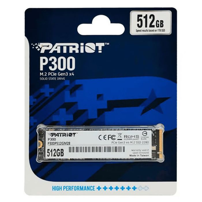 Накопичувач SSD M.2 Patriot P300 512GB NVMe 2280 PCIe 3.0x4 3D NAND TLC (P300P512GM28)
