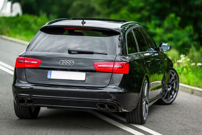 Спойлер багажника Audi A6 C7 в стиле S-line черный глянцевый ABS-пластик