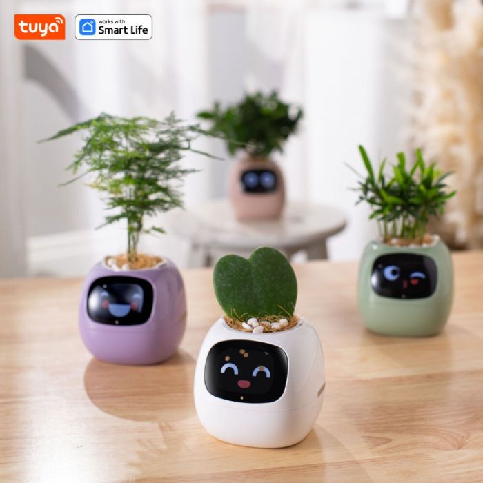 Інтерактивний розумний горщик для рослин Ivy Smart Planter Tuya AI, Purple (ISPTAPR)