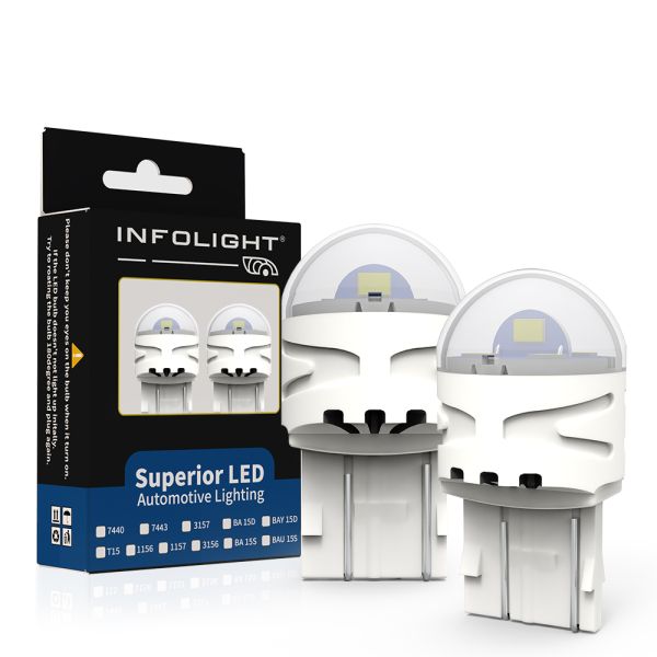 Комплект светодиодных ламп Infolight T20, 7443 (w21/5w) Red