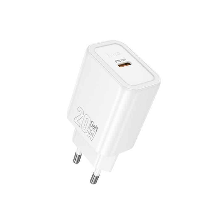 Мережевий зарядний пристрій HOCO N60 Gentle single port PD20W charger (EU) White (6942007644181)