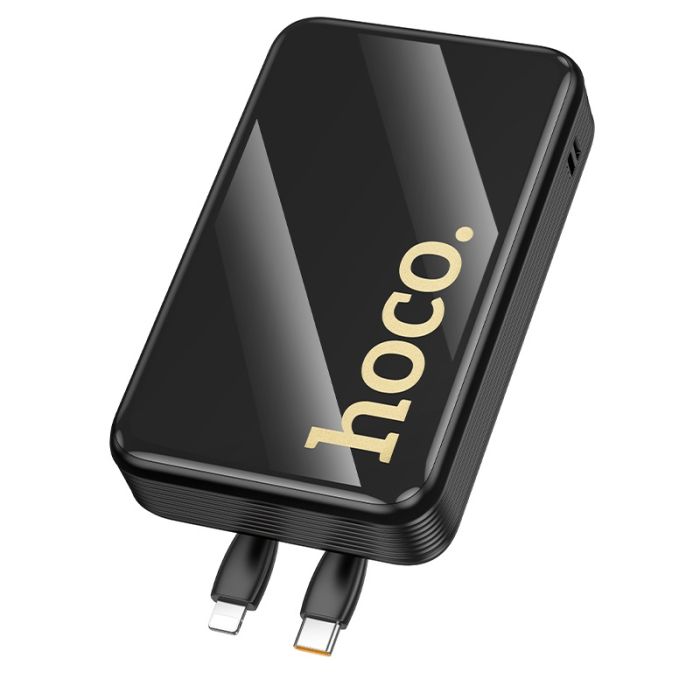 Зовнішній акумулятор HOCO Q37A Graceful 22.5W+PD20W power bank with two cables(20000mAh) Black (6942007644921)