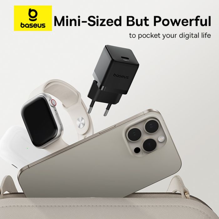 Мережевий зарядний пристрій Baseus Palm Fast Charger 1C 30W EU Cluster Black (P10111605113-00)