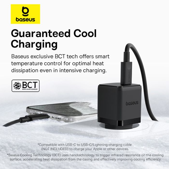 Мережевий зарядний пристрій Baseus Palm Fast Charger 1C 30W EU Cluster Black (P10111605113-00)