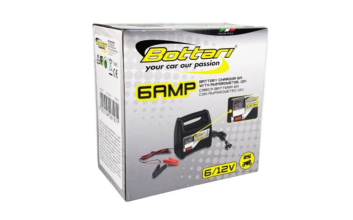 Зарядний пристрій для АКБ 6A 6V/12V з амперметром BOTTARI