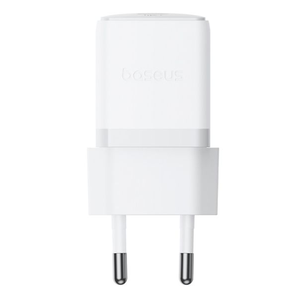 Мережевий зарядний пристрій Baseus Palm Fast Charger 1C 20W EU Moon White (with Baseus Mini White Cable USB-C to USB-C 60W (20V/3A) 1m Moon White) (P10111602213-01)