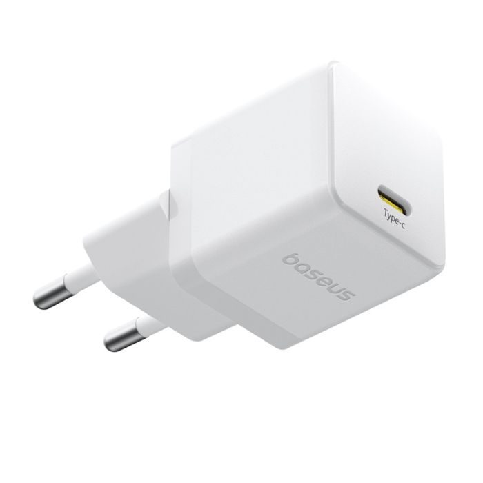 Мережевий зарядний пристрій Baseus Palm Fast Charger 1C 20W EU Moon White (with Baseus Mini White Cable USB-C to USB-C 60W (20V/3A) 1m Moon White) (P10111602213-01)