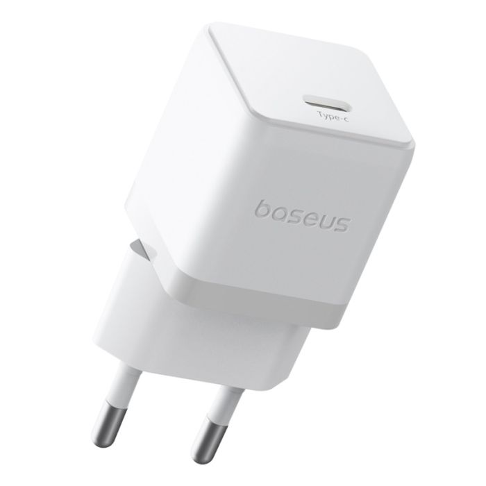 Мережевий зарядний пристрій Baseus Palm Fast Charger 1C 20W EU Moon White (with Baseus Mini White Cable USB-C to USB-C 60W (20V/3A) 1m Moon White) (P10111602213-01)