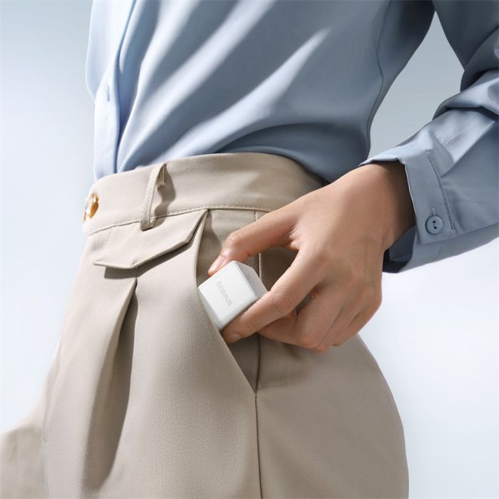 Мережевий зарядний пристрій Baseus Palm Fast Charger 1C 20W EU Moon White (with Baseus Mini White Cable USB-C to USB-C 60W (20V/3A) 1m Moon White) (P10111602213-01)