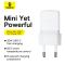 Мережевий зарядний пристрій Baseus Palm Fast Charger 1C 20W EU Moon White (with Baseus Mini White Cable USB-C to USB-C 60W (20V/3A) 1m Moon White) (P10111602213-01)