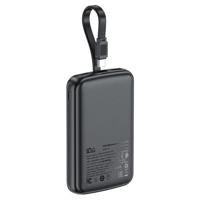 Зовнішній акумулятор ACEFAST M13 PD22.5W power bank with cable 10000mAh Black (6974316283959)