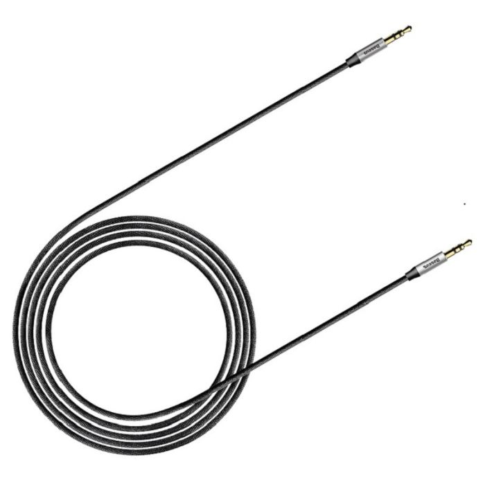 Аудіокабель Baseus M30 3.5mm male to 3.5mm male, nylon braid, 1.5m Silver+Black (CAM30-CS1)