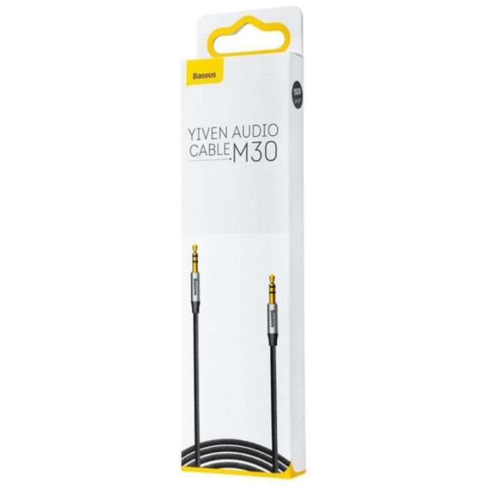 Аудіокабель Baseus M30 3.5mm male to 3.5mm male, nylon braid, 1.5m Silver+Black (CAM30-CS1)