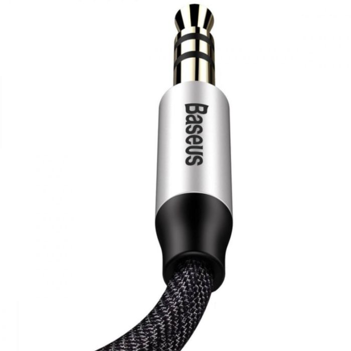Аудіокабель Baseus M30 3.5mm male to 3.5mm male, nylon braid, 1.5m Silver+Black (CAM30-CS1)