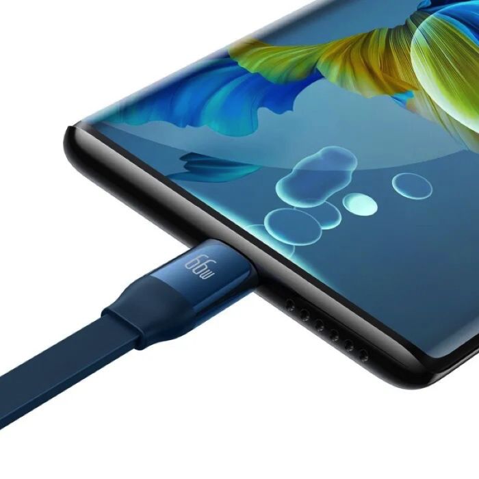 Кабель Baseus Bright Mirror 2 Series Retractable 3-in-1 Fast Charging  Data Cable USB to M+L+C 66W 1.1m Blue (CAMJ010103)