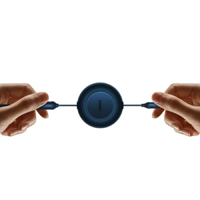 Кабель Baseus Bright Mirror 2 Series Retractable 3-in-1 Fast Charging  Data Cable USB to M+L+C 66W 1.1m Blue (CAMJ010103)