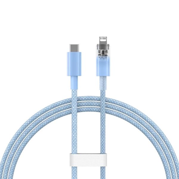Кабель Baseus Explorer Series Fast Charging Cable with Smart Temperature Control Type-C to iP 20W 1m Blue (CATS010203)