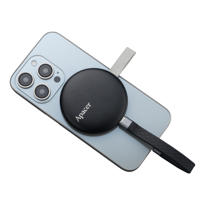 Портативний SSD Apacer Magnetic AS725 256 GB USB 3.2 Gen.2 Type-C MagSafe Black (AP256GAS725B-1)