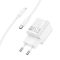 Мережевий зарядний пристрій з кабелем HOCO C147A Charm PD20W+QC3.0 charger set (C to iP)(EU) White (6942007630283)