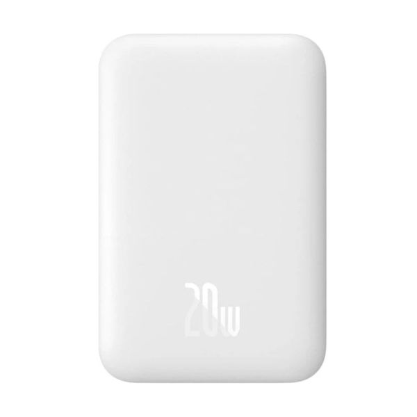 Зовнішній акумулятор Baseus Magnetic Mini Air Wireless Fast Charge Power Bank 6000mAh 20W Stellar White（With Simple Series Charging Cable Type-C to (P10059002223-00)