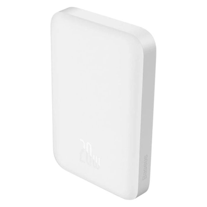 Зовнішній акумулятор Baseus Magnetic Mini Air Wireless Fast Charge Power Bank 6000mAh 20W Stellar White（With Simple Series Charging Cable Type-C to (P10059002223-00)