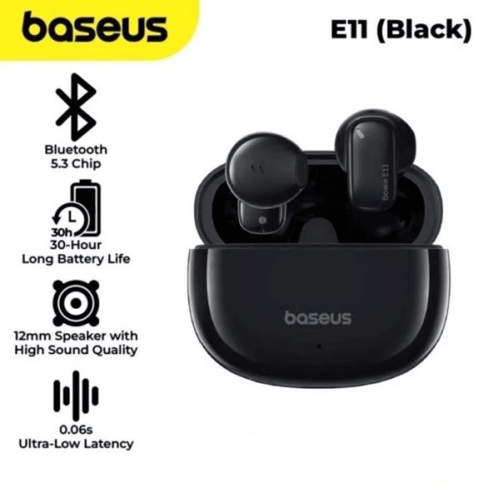 Бездротові навушники Baseus Bowie E11 True Wireless Earphones Cluster Black (A00053500113-Z1)